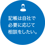 記帳は自社で必要に応じて相談をしたい。