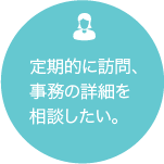 定期的に訪問、事務の詳細を相談したい。